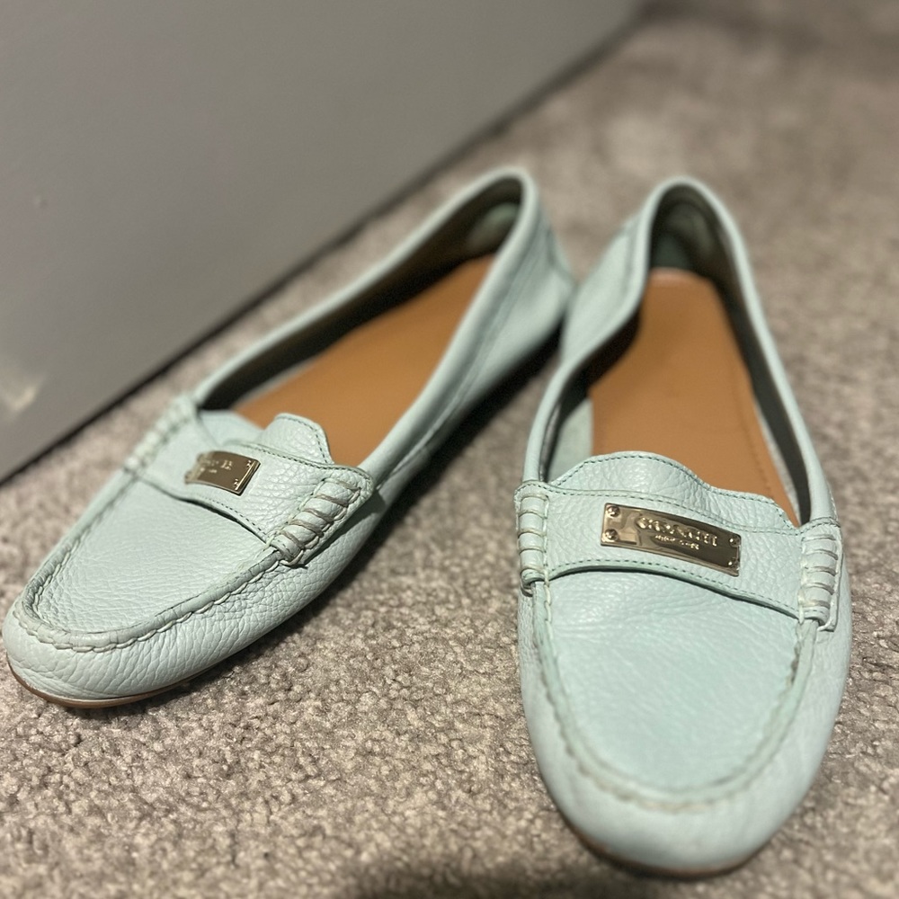Teal Coach Loafers